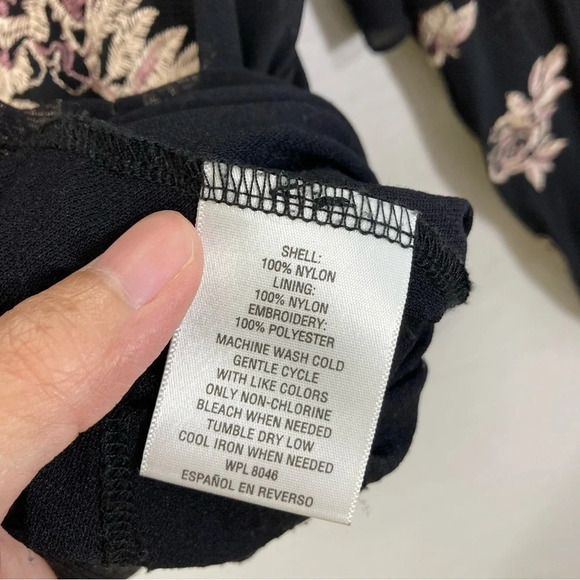 Style & Co Floral Embroidered Stretchy Long Sleeve Blouse Size XXL - Picture 6 of 10